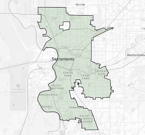 Outline of Sacramento City