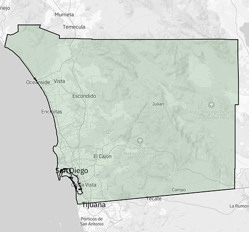 Outline of San Diego County